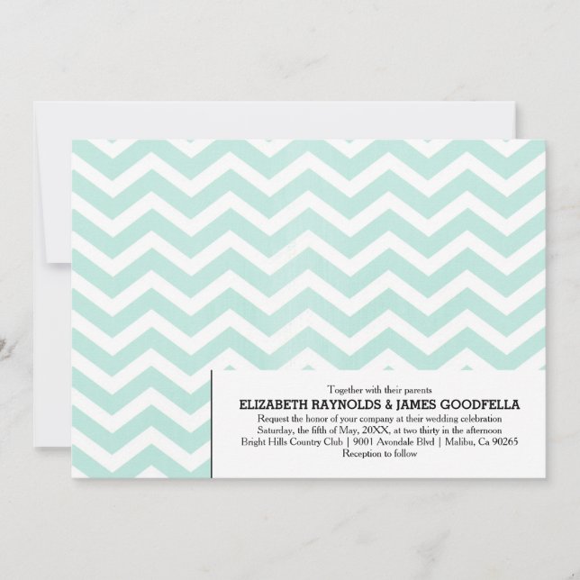 Convites para Casamento Moderno de Chevron Zigzag (Frente)