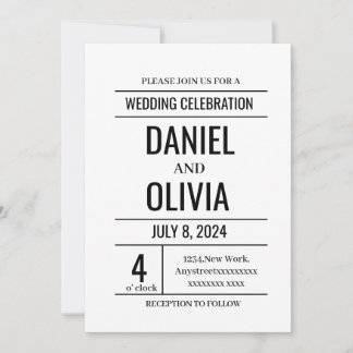 Convites para Casamento Moderno Minimalista