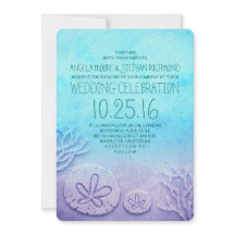 Convites para casamento na praia de Ombre - azul-t