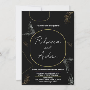 Convites para Casamento Negro Escuro
