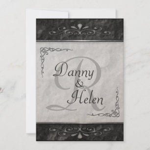 Convites para Casamento Ornamentado de Preto e Bra