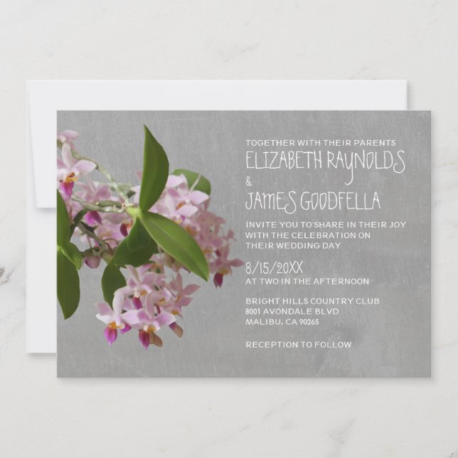Convites para Casamento Orquídeo (Frente)