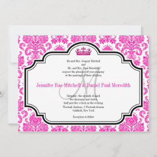 Convites para Casamento Preto de Damasco Rosa Quen