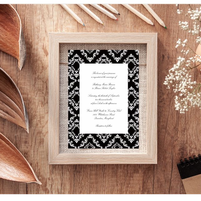 Convites para Casamento Preto e Branco (Criador carregado)