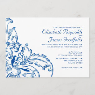 Convites para Casamento Real Azul