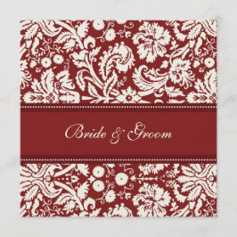 Convites para Casamento Red Cream Damask