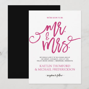 Convites para Casamento Rosa e Preto Script de Pin