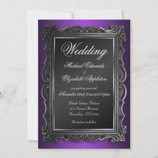 Convites para Casamento Roxo de Quadro Gótico