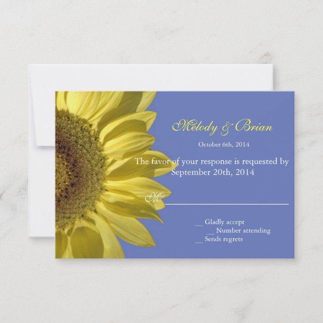 convites para casamento RSVP de girassol de verão  (Frente)