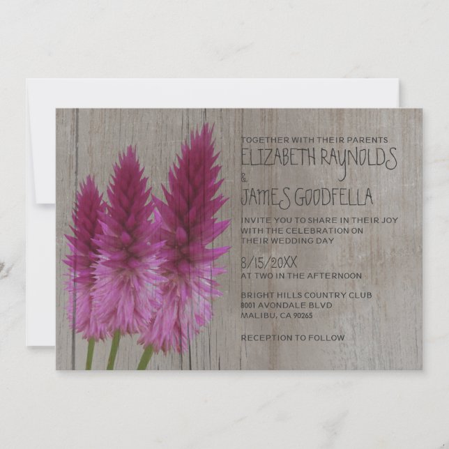 Convites para Casamento Russo Celosia (Frente)