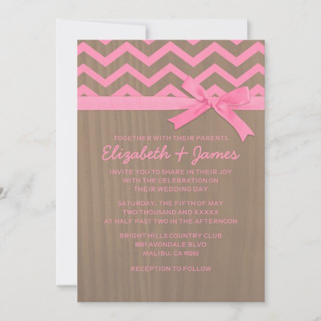 Convites para Casamento Russo Chevron Zigzag (Frente)