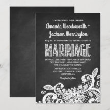 Convites para Casamento Russo de Chalkboard e Lace