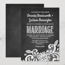 Convites para Casamento Russo de Chalkboard e Lace
