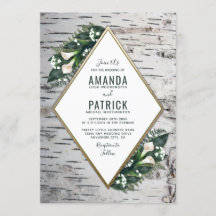 Convites para Casamento Russo de Floresta de Birch