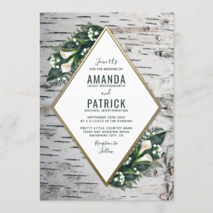 Convites para Casamento Russo de Floresta de Birch