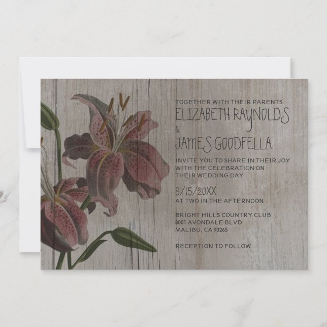 Convites para Casamento Russo de Lily Oriental (Frente)