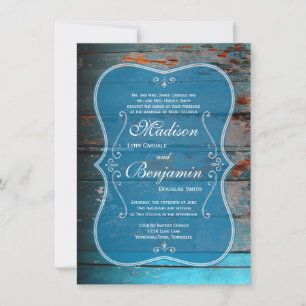 Convites Para Casamento Russo De Madeira Azul Em D