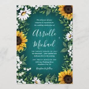 Convites Para Casamento Russo De Teal Sunflower Co
