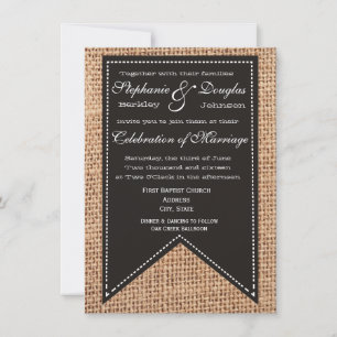Convites para Casamento Russo Impressão de Burlap