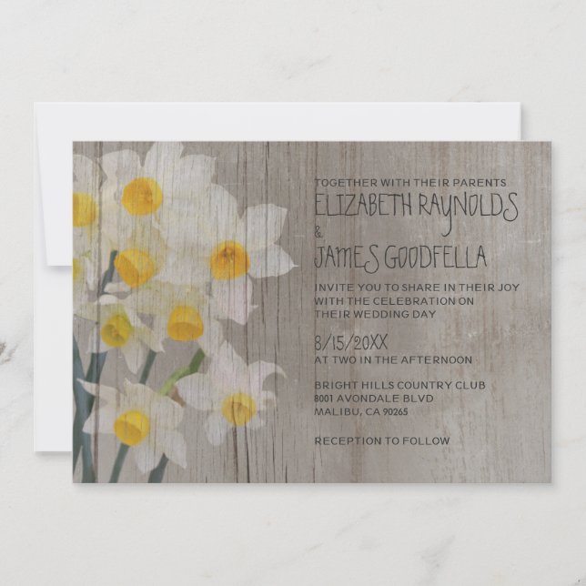 Convites para Casamento Russo Jonquil (Frente)