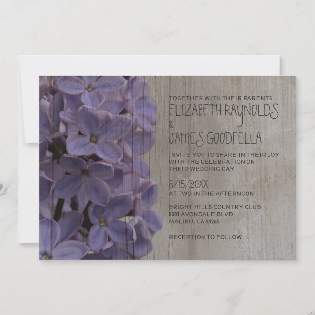 Convites para Casamento Russo Lilases (Frente)