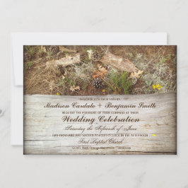 Convites para Casamento Rustic Camo e Wood Country