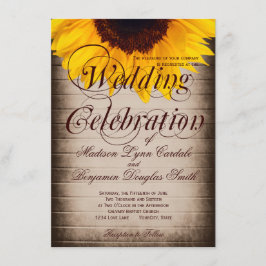 Convites para Casamento Rustic Country Sunflower