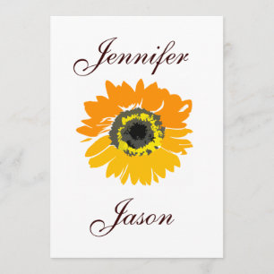 Convites para Casamento Rustic Country Sunflower