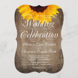 Convites para Casamento Rustic Country Sunflower