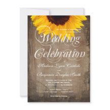 Convites para Casamento Rustic Country Sunflower