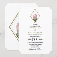 Convites para Casamento Rustic King Protea