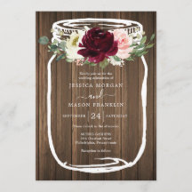 Convites para Casamento Rustic Mason Jar