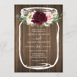 Convites para Casamento Rustic Mason Jar