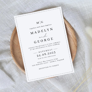 Convites para Casamento Simples Modelo Minimalista