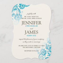 Convites para Casamento Teal de Ombre Clássico