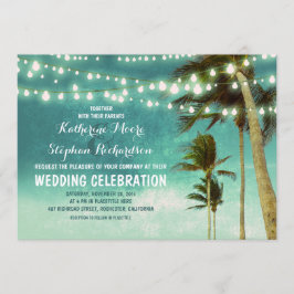 convites para casamento teal ombre Beach