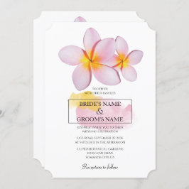 Convites para Casamento Tropical Plumeria Frangipa
