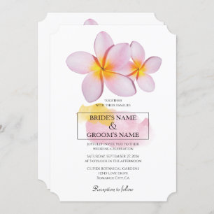 Convites para Casamento Tropical Plumeria Frangipa