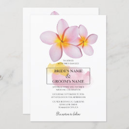 Convites para Casamento Tropical Plumeria Frangipa