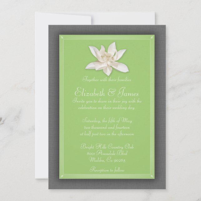Convites para Casamento Verde (Frente)