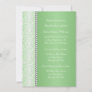 Convites para Casamento Verde de Damasco Branco e
