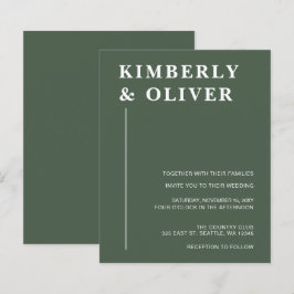 Convites para Casamento Verde Moderno de Orçamento