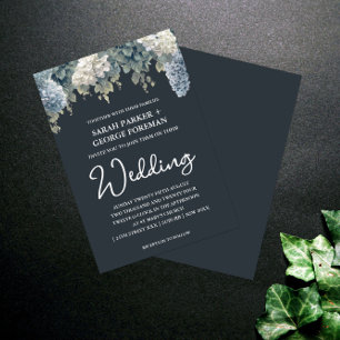 Convites para Casamento Verde Preto-marinho