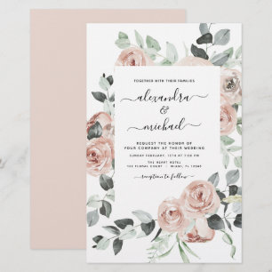 Convites para Casamento Verde Rosa-Cinza com Durez