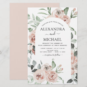Convites para Casamento Verde Rosa-Cinza com Durez