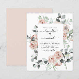 Convites para Casamento Verde Rosa-Cinza com Durez