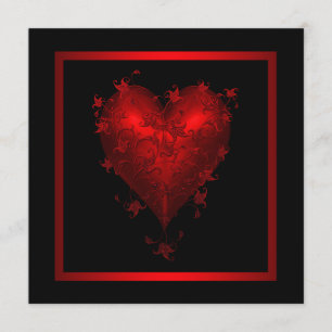 Convites para Casamento Vermelho Negro Vermelho