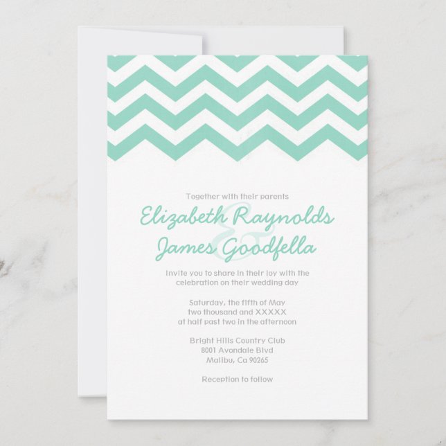 Convites para Casamento Vintage Chevron (Frente)