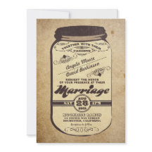 convites para casamento vintage mason jar