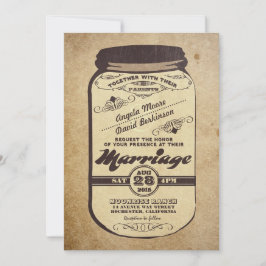 convites para casamento vintage mason jar